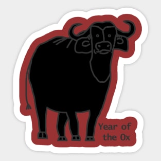 Small Year of the Ox Black Sticker